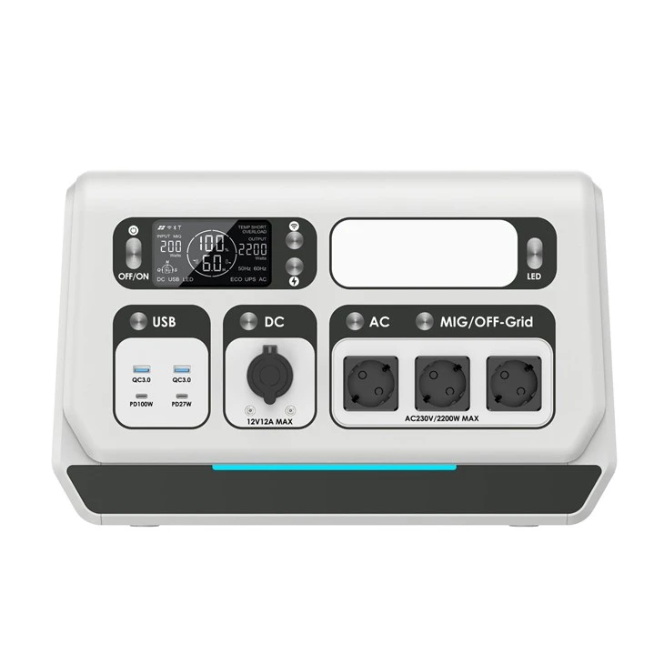 2048WH 2200W Portable Off Grid On Grid Power Supply